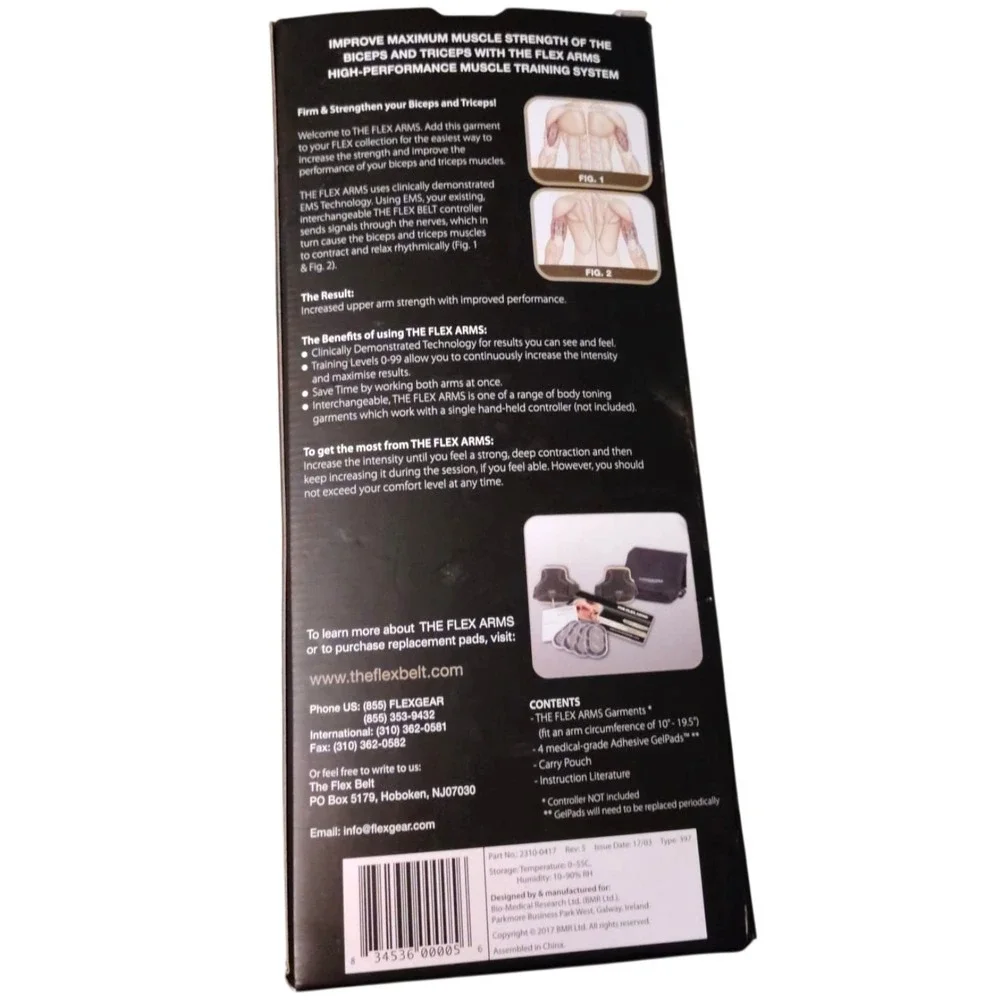 The Flex Arms Accessory Pack BMR Arm Muscle Toner Biceps Triceps EMS New Open Bo
